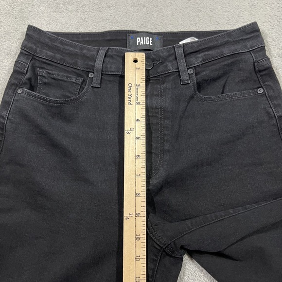 Paige Jeans Womens 27 Wide Leg Baggy Cropped Black Demin 24" Inseam - Picture 5 of 13